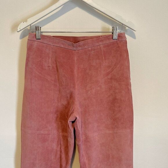 Vintage Guillaume Pink Suede Leather Straight Leg Pants - Picture 3 of 7